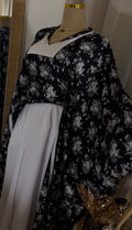 Ensemble Diongoma Floral Satiné - Pantalon Blanc