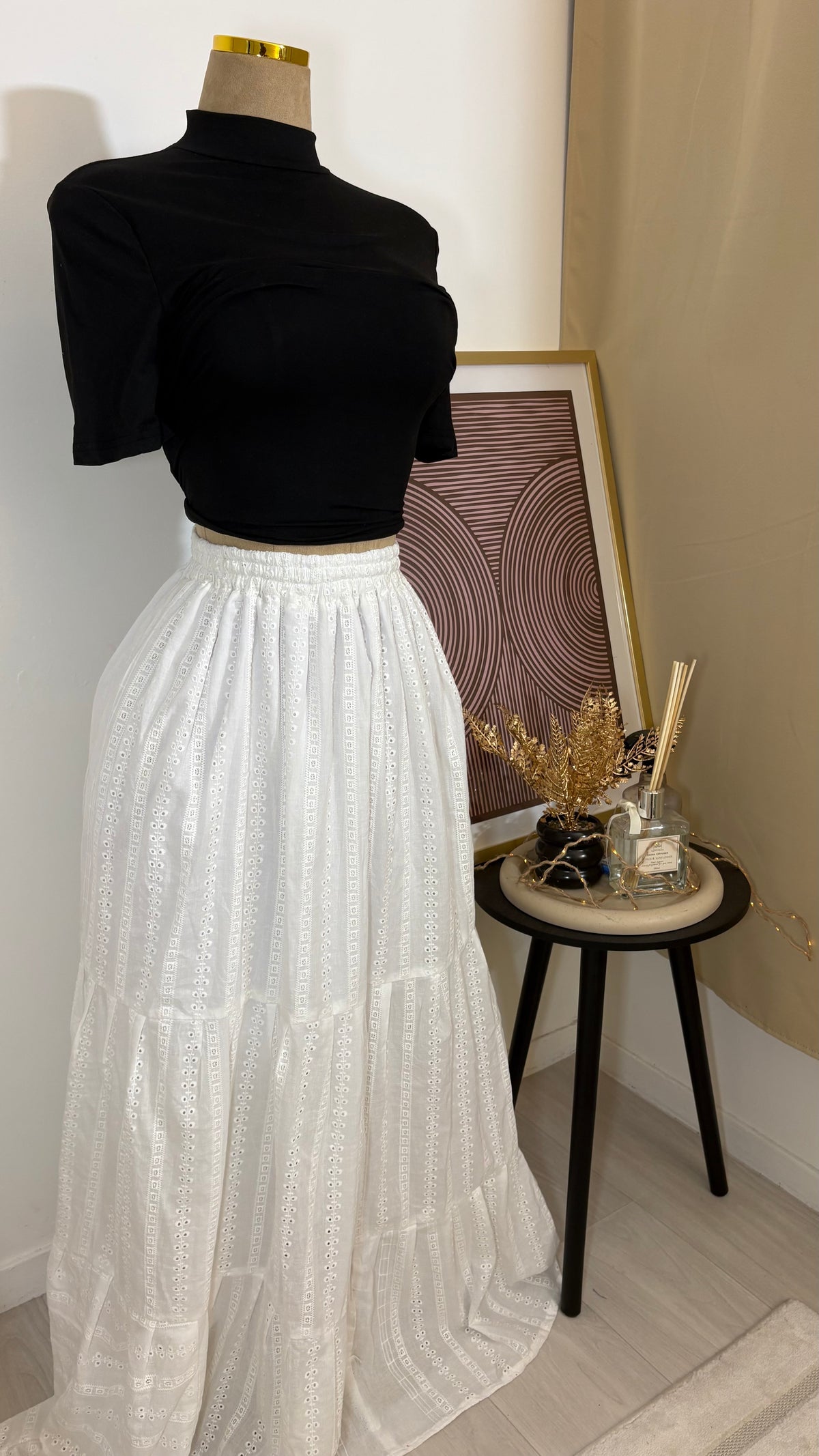 Jupe Broderie Anglaise - Blanche
