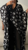 Ensemble Diongoma Floral Satiné - Pantalon Noir